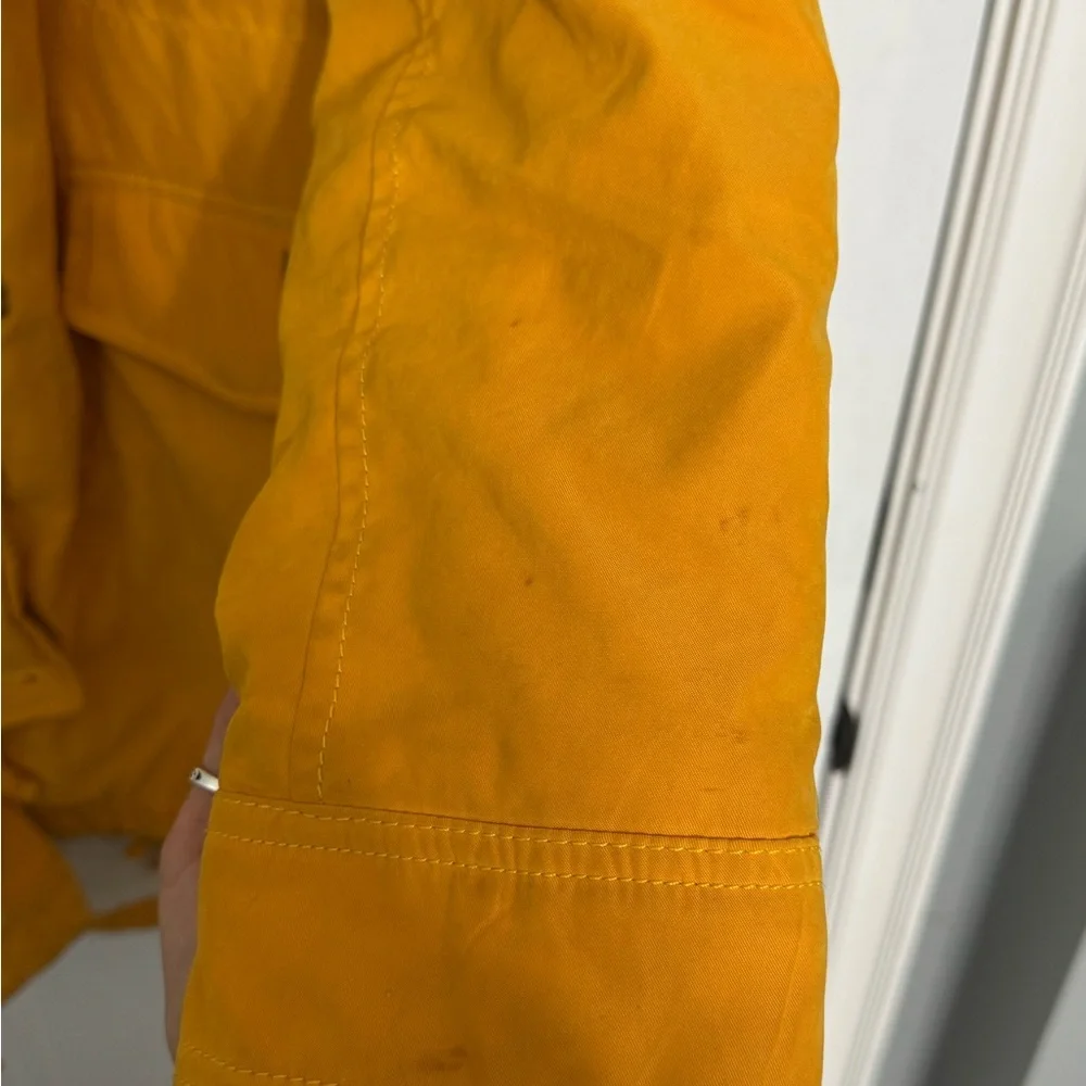 Abercrombie & Fitch Coat Womens Medium Yellow Full Zip Sherpa Lined Parka‎